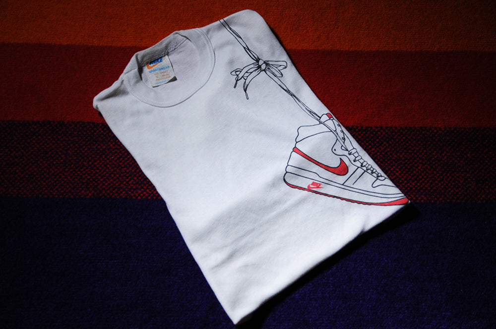 Vintage 80s Nike Air Ship Over The Shoulder Graphic Shirt Single Stitch Small