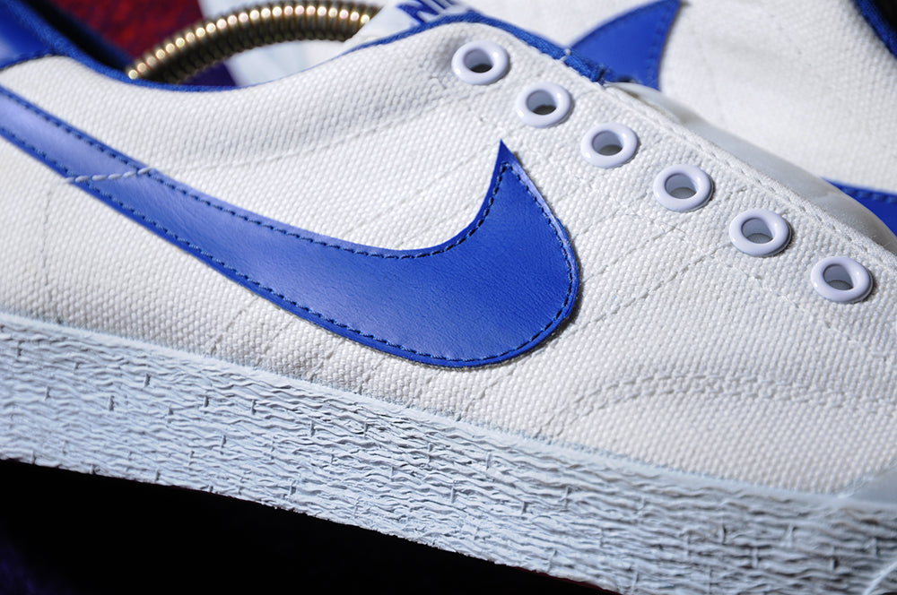 Vintage 80s NEW Nike Bruin Canvas White Royal Blue 7.5