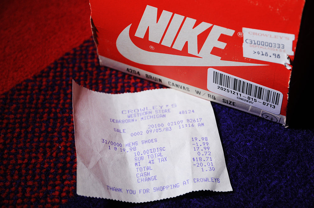 Vintage 80s NEW Nike Bruin Canvas White Royal Blue 7.5