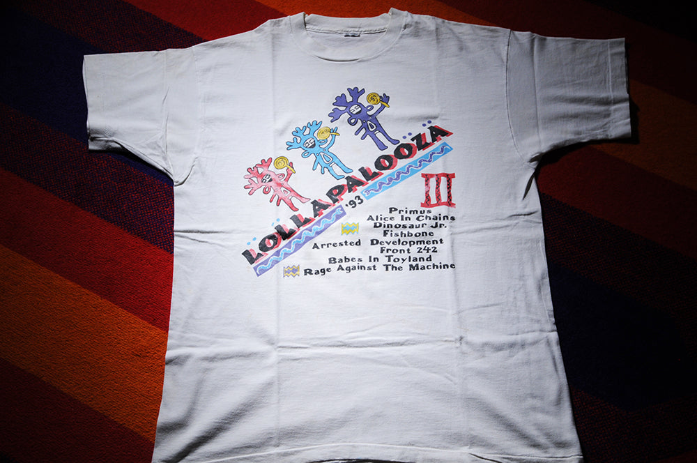 Vintage 90s Fruit Of The Loom Lollapalooza Festival Tour Concert Shirt XL