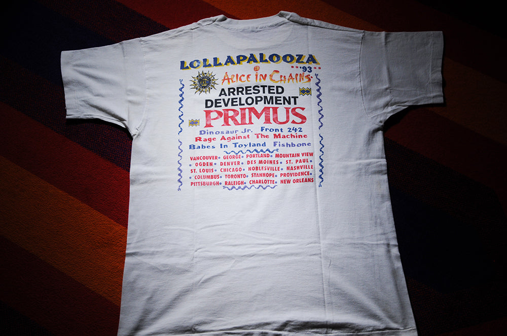 Vintage 90s Fruit Of The Loom Lollapalooza Festival Tour Concert Shirt XL