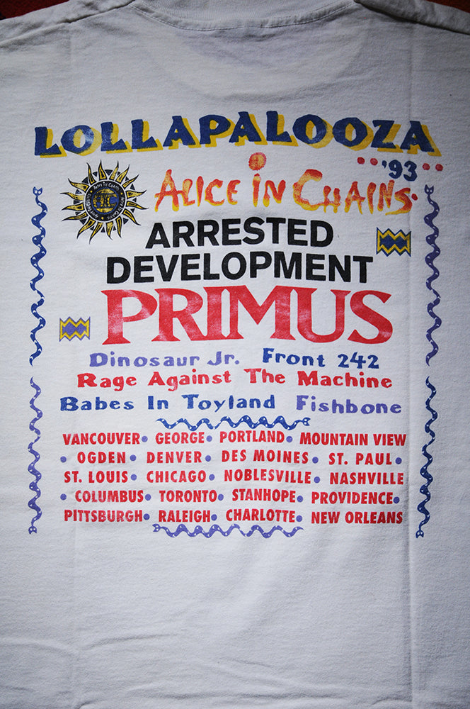 Vintage 90s Fruit Of The Loom Lollapalooza Festival Tour Concert Shirt XL