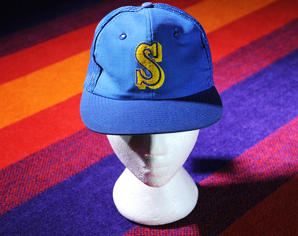 Vintage 90s Original NEW Seattle Mariners Snapback Trucker Hat