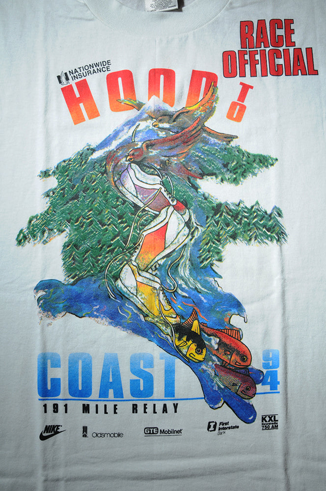Vintage 90s Nike Running Hood to Coast Relay Marathon Single Stitch Tshirt XL