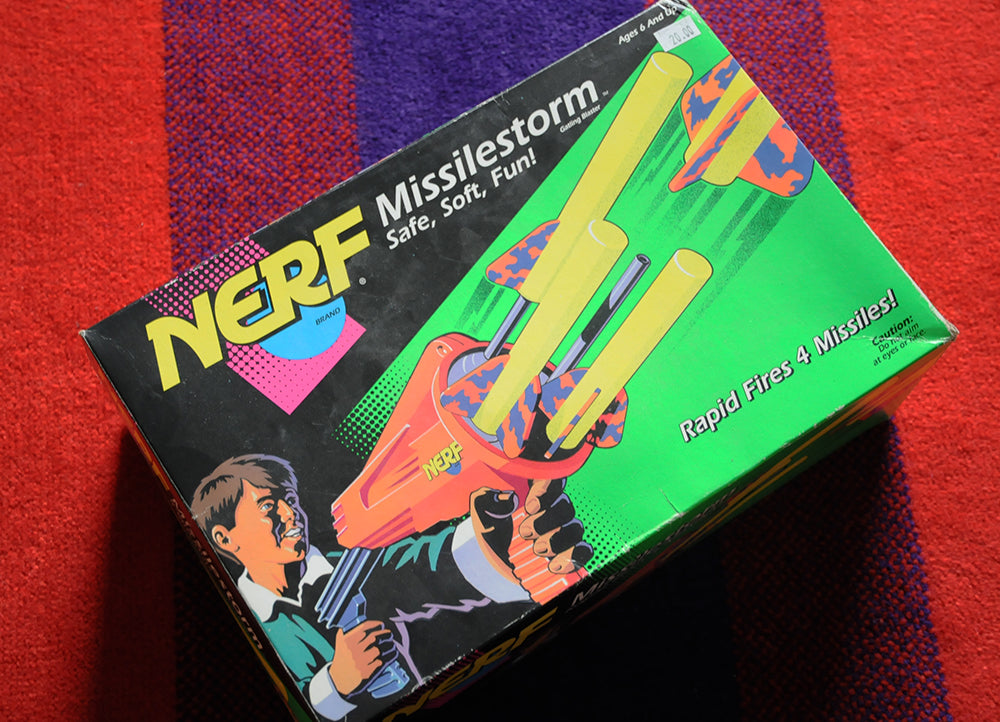 Vintage 90s Nerf Missilestorm Gatling Blaster Toy