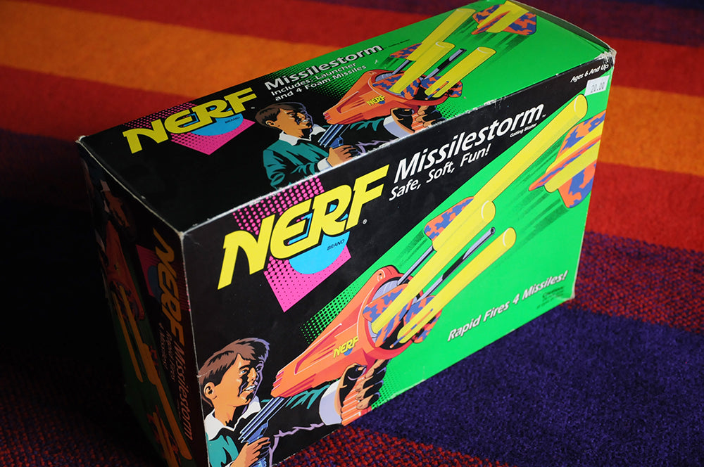 Vintage 90s Nerf Missilestorm Gatling Blaster Toy