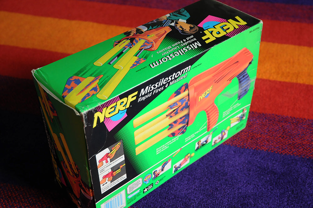 Vintage 90s Nerf Missilestorm Gatling Blaster Toy