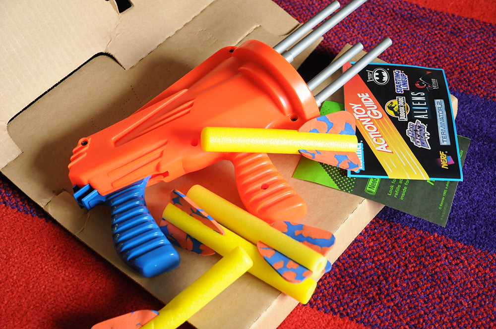 Vintage 90s Nerf Missilestorm Gatling Blaster Toy