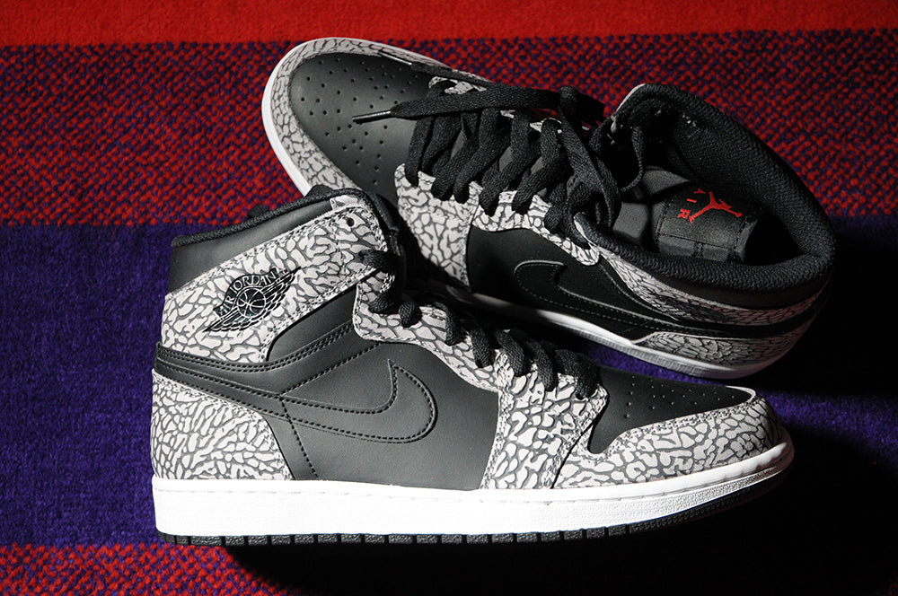 Air Jordan 1 NEW High Retro Black Cement Elephant Print Union Banned sz10.5