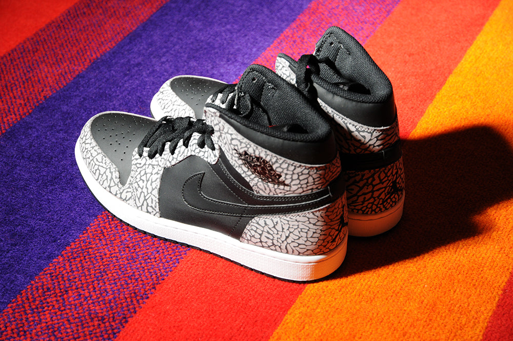 Air Jordan 1 NEW High Retro Black Cement Elephant Print Union Banned sz10.5