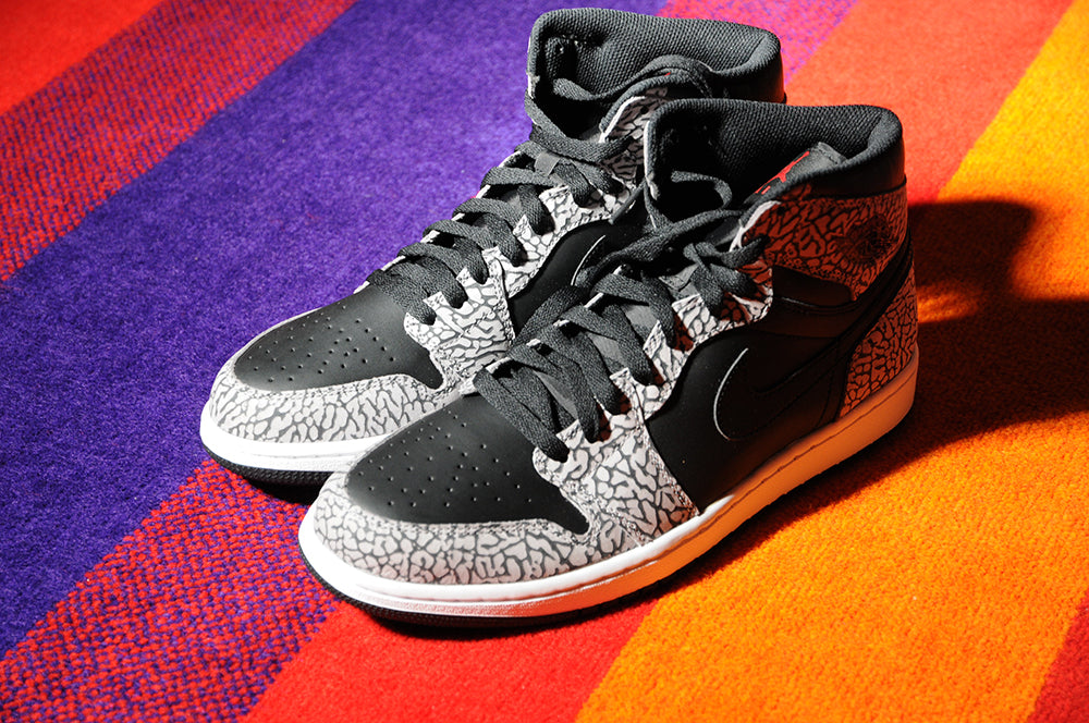 Air Jordan 1 NEW High Retro Black Cement Elephant Print Union Banned sz10.5