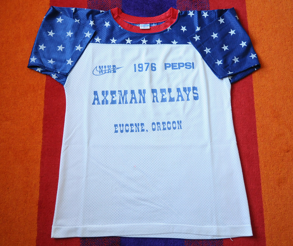 Vintage 70s RARE Nike Axeman Relays Marathon Eugene Oregon Single Stitch Large