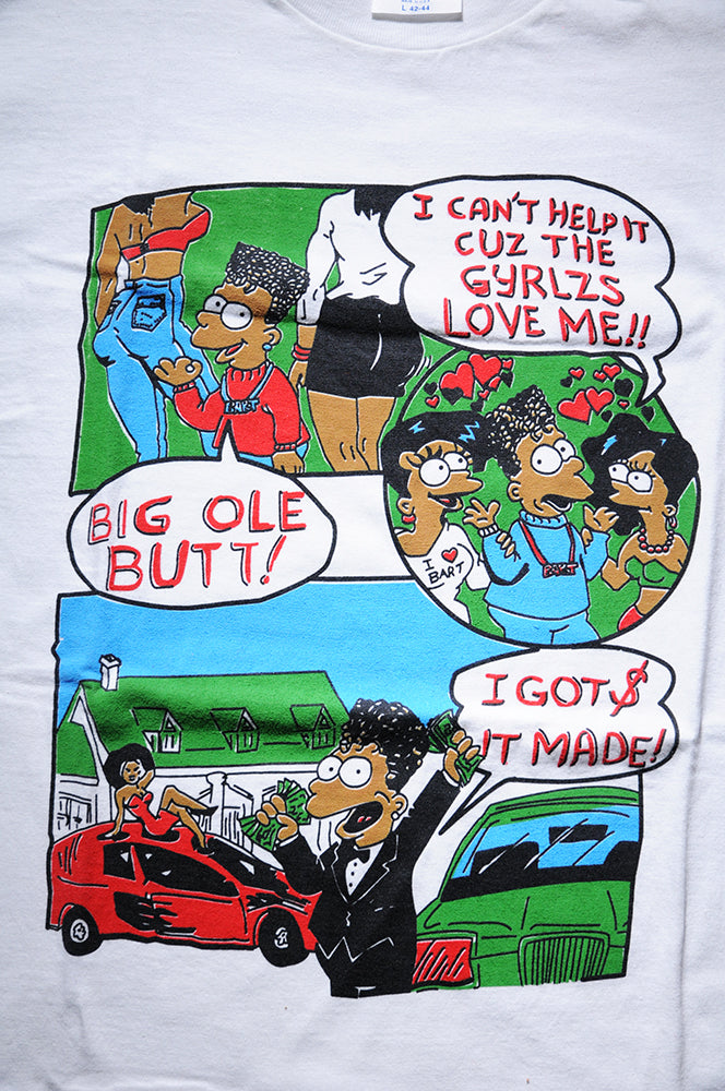 Vintage 90s Hanes Beefy Bootleg Bart Simpson Special Ed LL Cool J Heavy D Hip Hop Rap Shirt LARGE