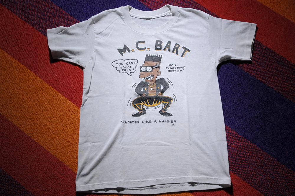 Vintge 90s Bootleg Bart Simpson Mc Hammer Can't Touch This Shirt SMALL