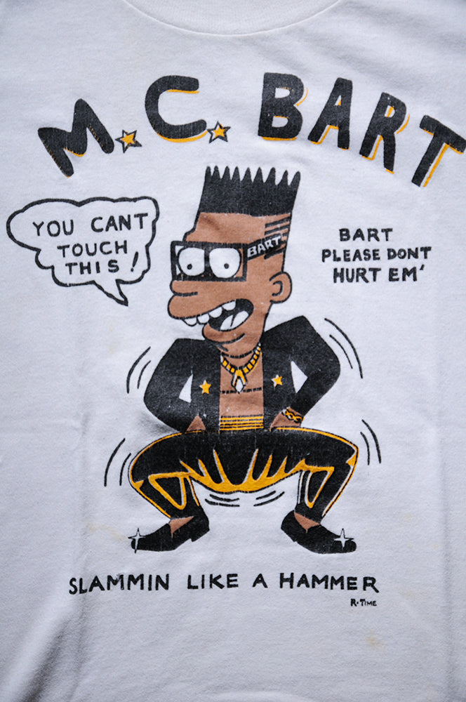 Vintge 90s Bootleg Bart Simpson Mc Hammer Can't Touch This Shirt SMALL