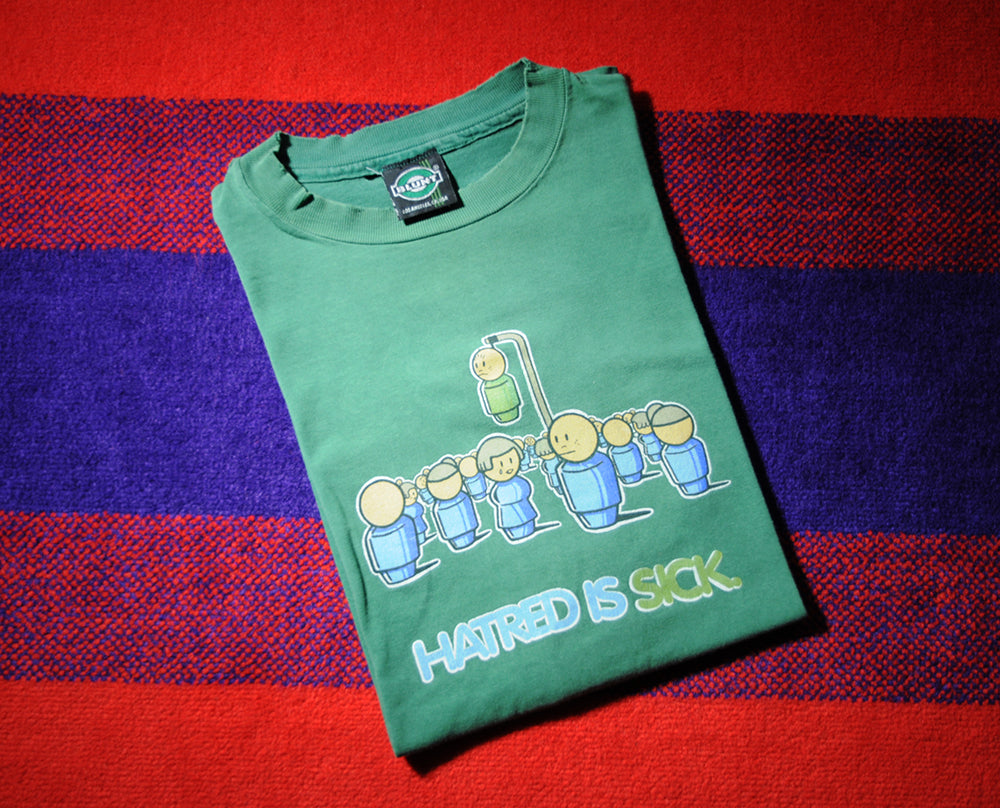 Vintage 90s Blunt Skateboards Hatred Is Sick Single Stitch XL