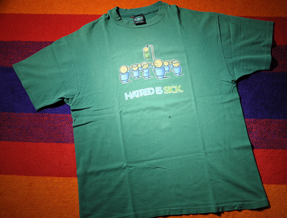 Vintage 90s Blunt Skateboards Hatred Is Sick Single Stitch XL