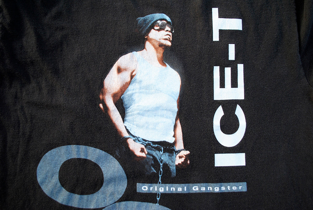 Vintage 90s Hip Hop Rap T Shirt Ice-T Original Gangster Promo Album Single Stitch XL