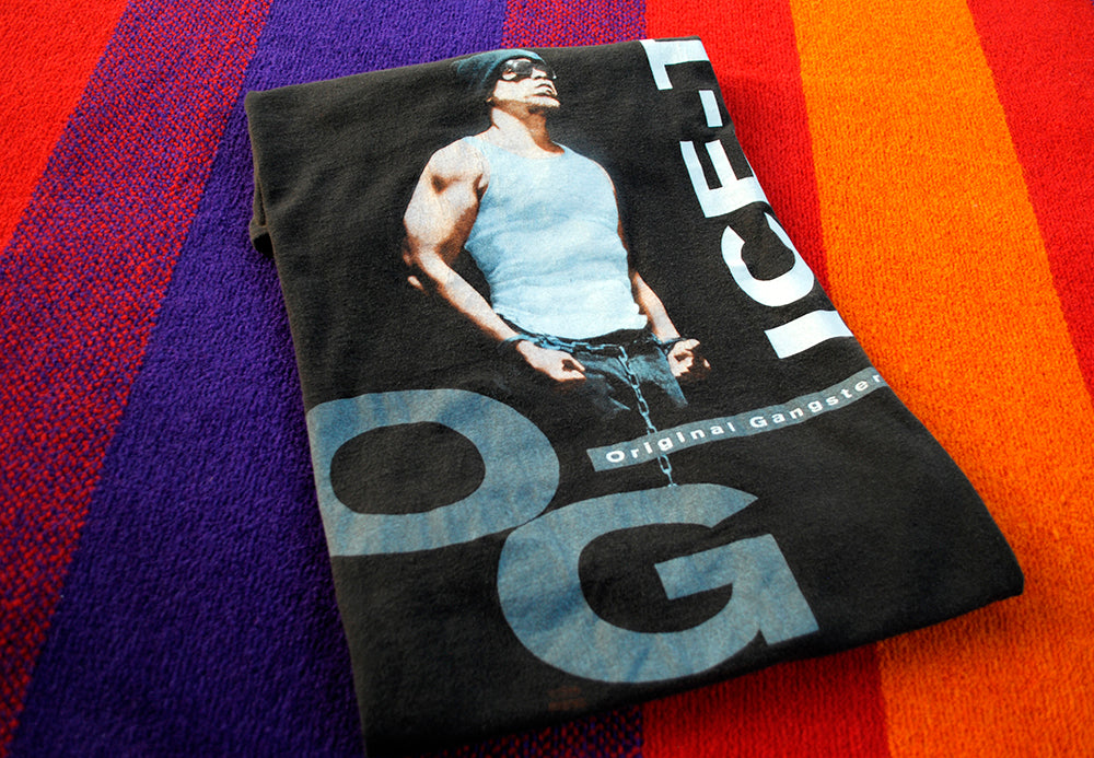 Vintage 90s Hip Hop Rap T Shirt Ice-T Original Gangster Promo Album Single Stitch XL