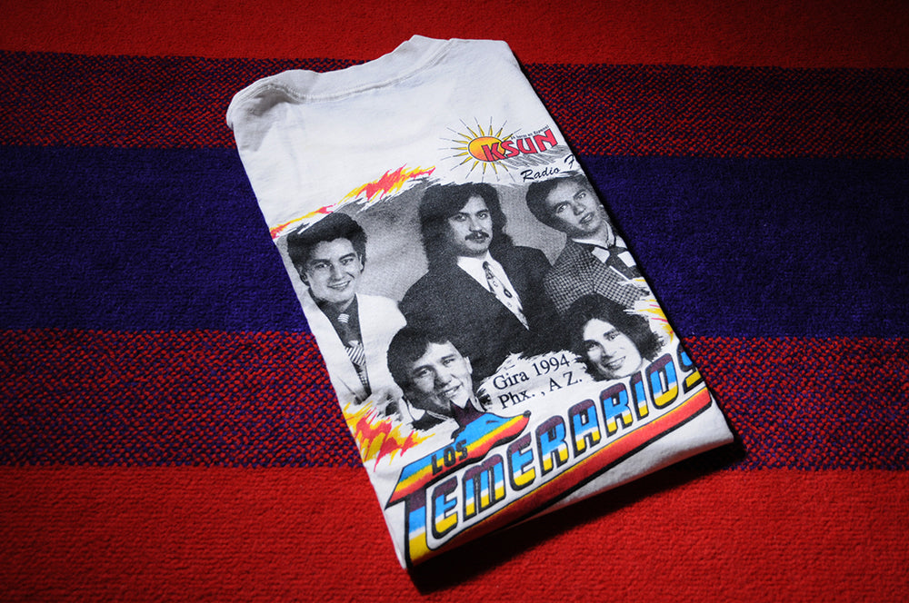 Vintage 90s SOFT TEE Los Temerarios Band Group USA TOUR KSUN Radio Mexico szM