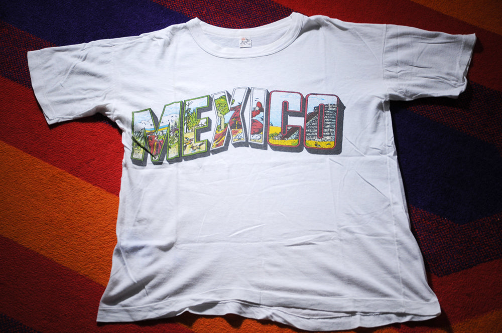 Vintage 80s Mexico Travel Tourist Mariachi Rancheros Teotihuacan Pyramids Art szM