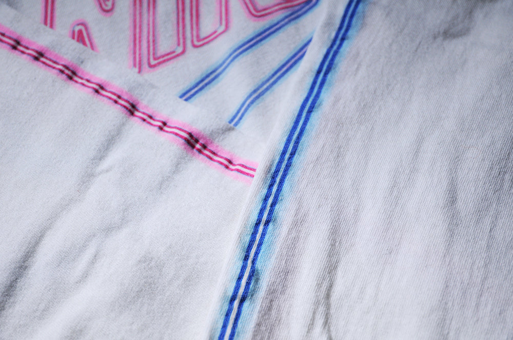 Vintage 80s Nike Blue Tag Neon Lights Swoosh Long Sleeve Hoodie Sweatshirt Large