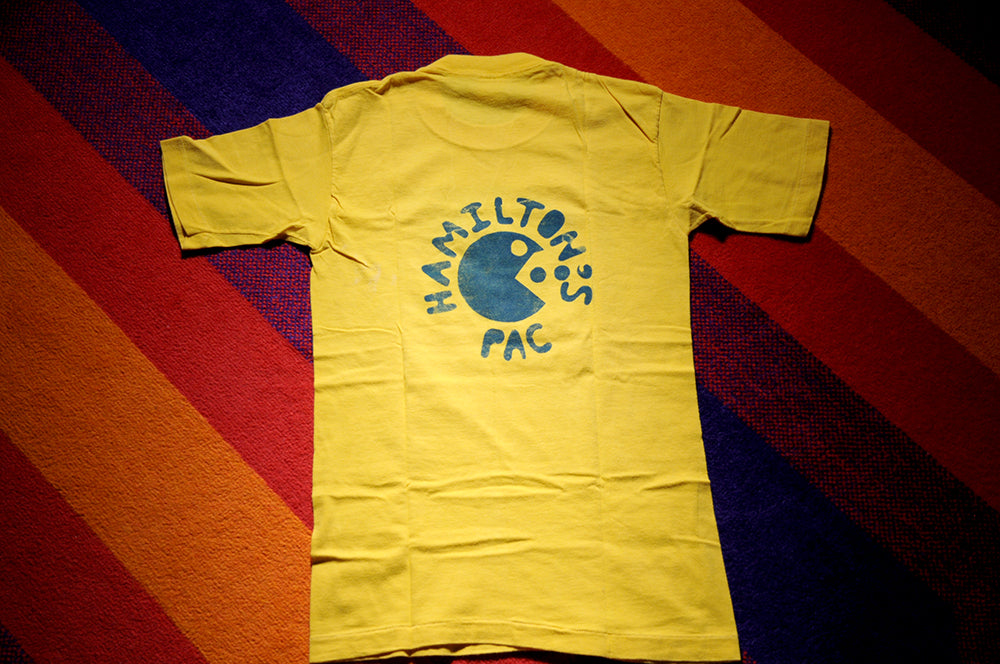 Vintage 80s Nike Running Sportwest Womens Run Pacman Hamiltons Pac Single Stitch Tshirt Small