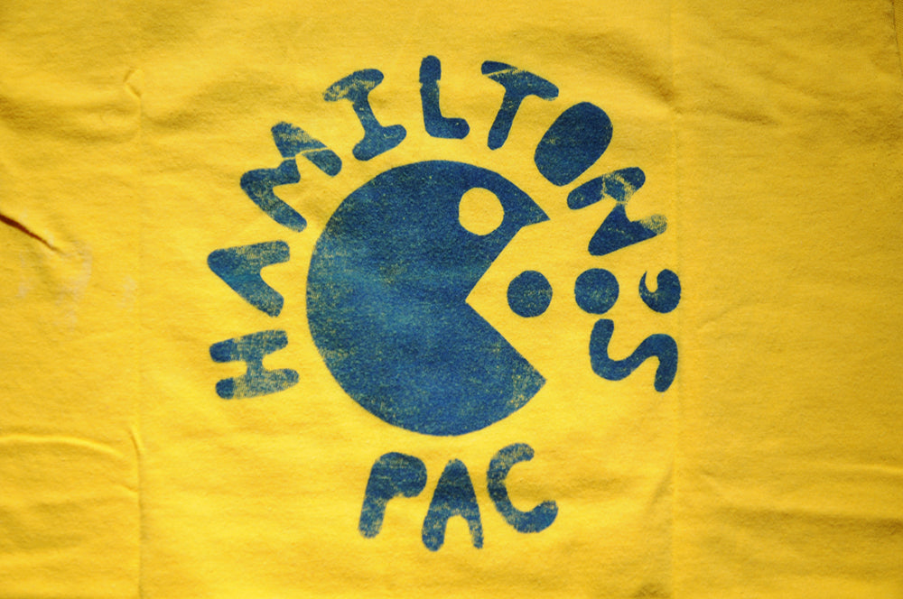 Vintage 80s Nike Running Sportwest Womens Run Pacman Hamiltons Pac Single Stitch Tshirt Small