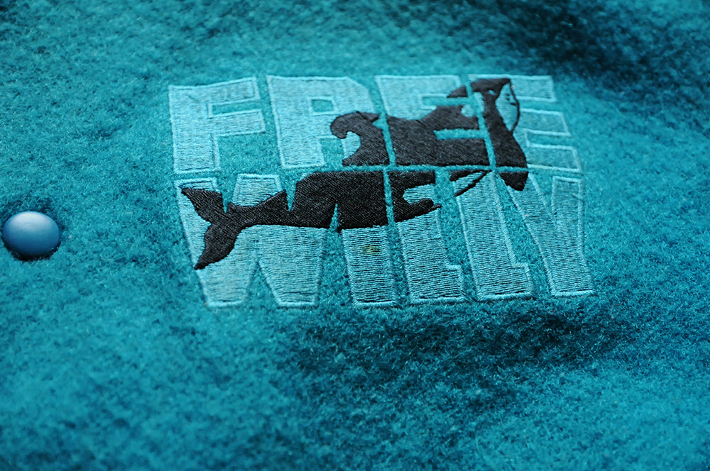 Vintage 90s Nike Cast Crew Free Willy Movie Promo Varsity Coat Jacket Large