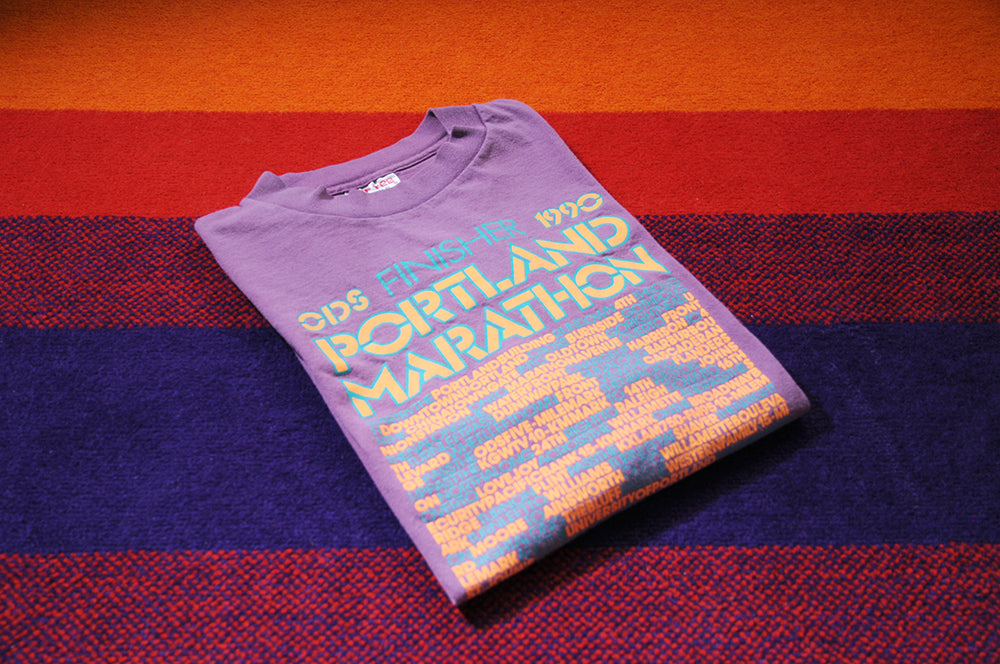 Vintage 90s Oregon Portland Marathon Long Sleeve Race Official szL