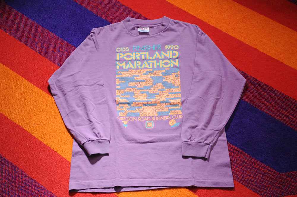 Vintage 90s Oregon Portland Marathon Long Sleeve Race Official szL