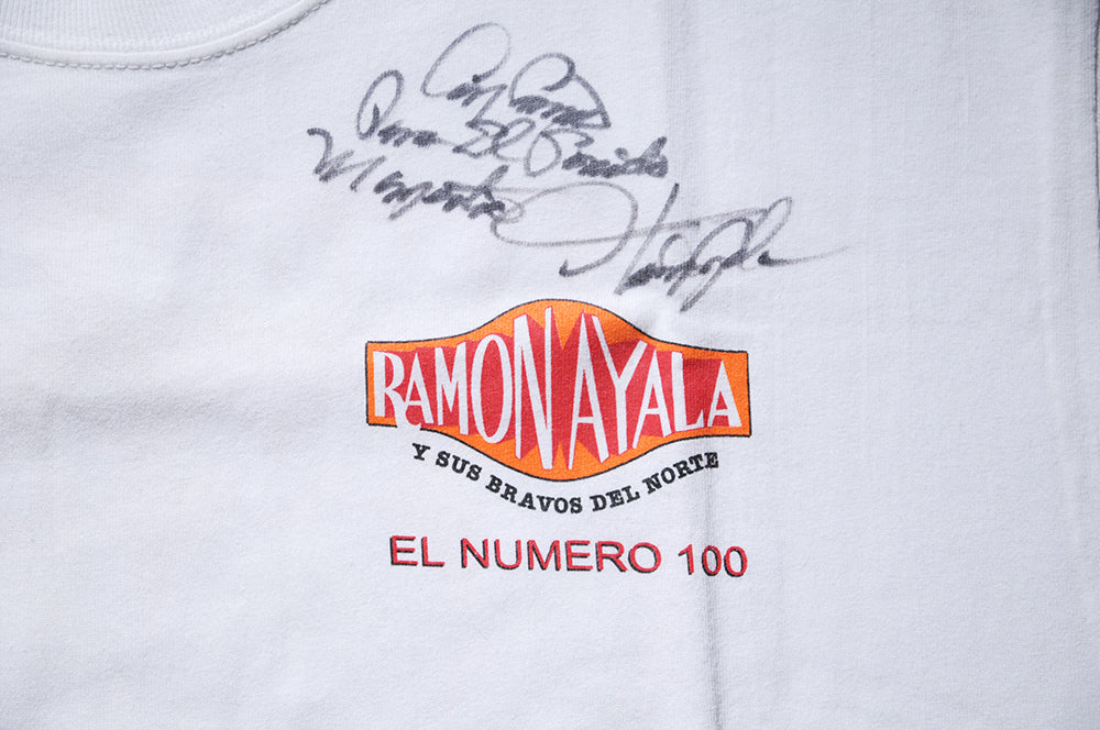 Vintage 2002 Hanes Ramon Ayala Y Sus Bravos Del Norte El Numero 100 Signed Ranchera Latino Spanish Music szM