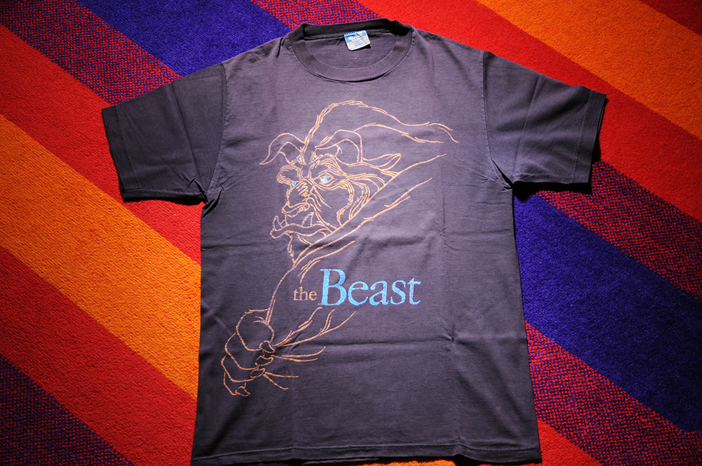 Vintage 90s Disney Beauty And The Beast Movie Promo Shirt MEDIUM