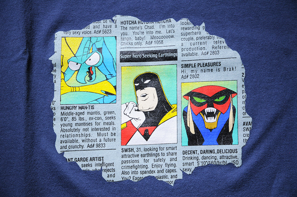 Vintage 90s Fashion Victim Cartoon Network Adult Swim Space Ghost The Brak Show Shirt Large