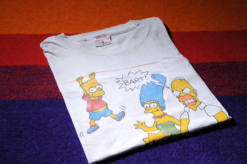 Vintage 90s Oneita The Simpsons Matt Groening Show Bart Simpson Hanging Shirt LARGE