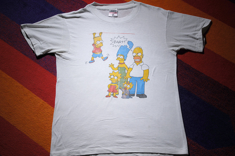 Vintage 90s Oneita The Simpsons Matt Groening Show Bart Simpson Hanging Shirt LARGE