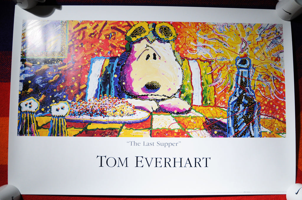 Vintage 2001 Tom Everhart Snoopy Peanuts THE LAST SUPPER Fine Art Poster