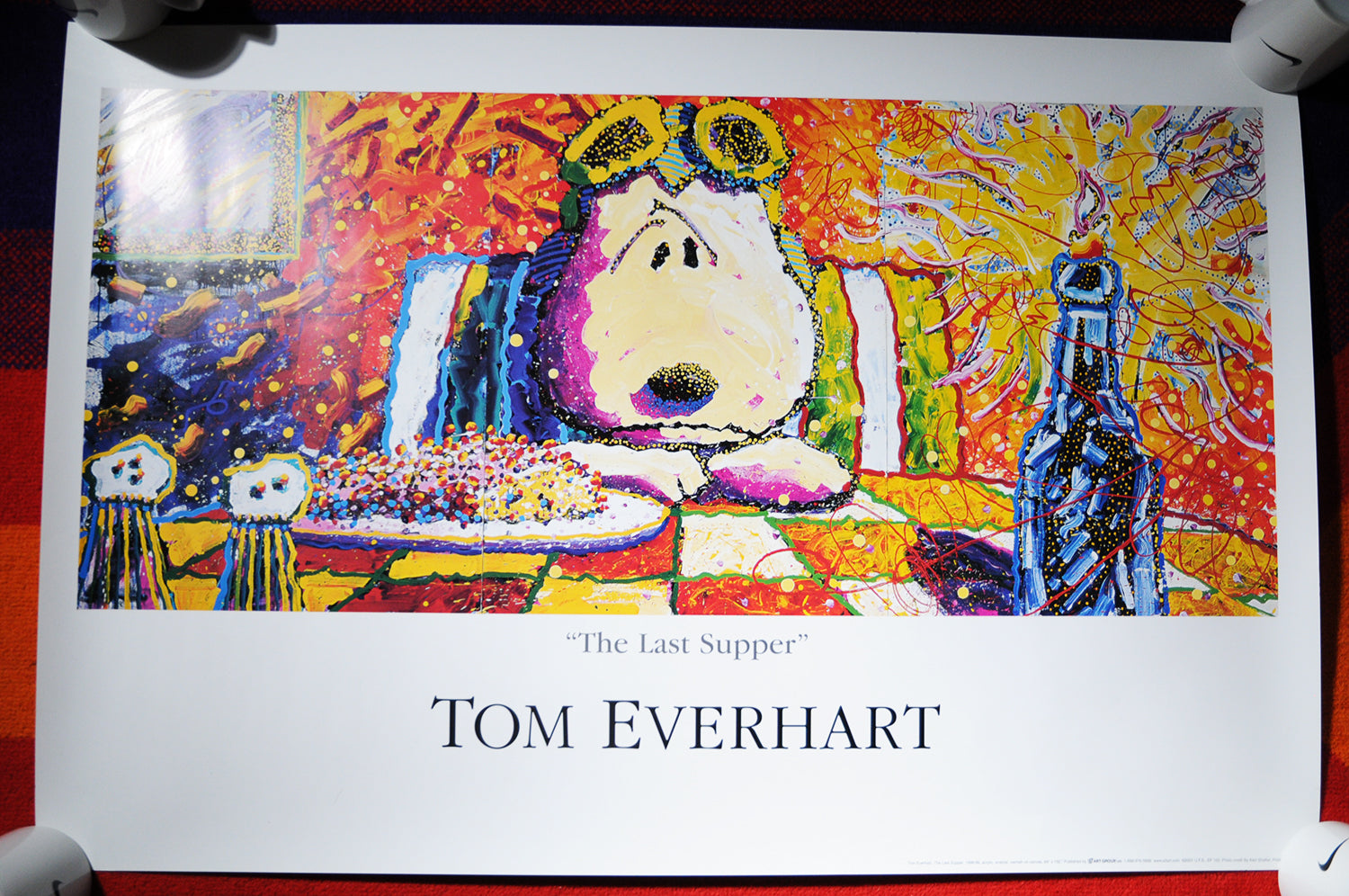 Vintage 2001 Tom Everhart Snoopy Peanuts THE LAST SUPPER Fine Art Poster