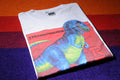 Vintage 90s Fabric Art Tyrannosaurus Rex Dinosaur Rebecca Lee Baldwin Graphic Shirt LARGE