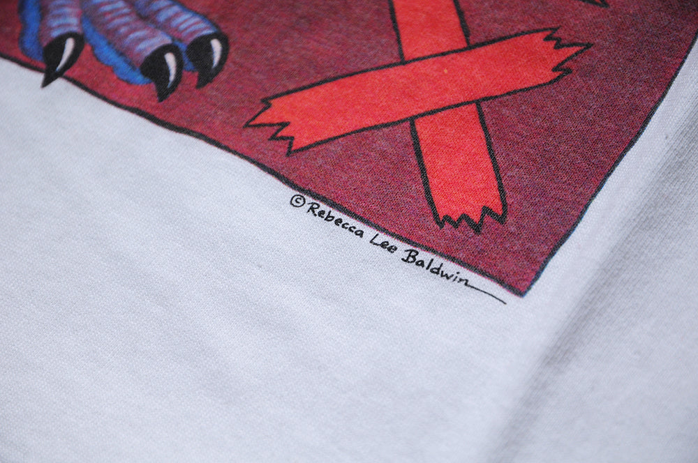 Vintage 90s Fabric Art Tyrannosaurus Rex Dinosaur Rebecca Lee Baldwin Graphic Shirt LARGE
