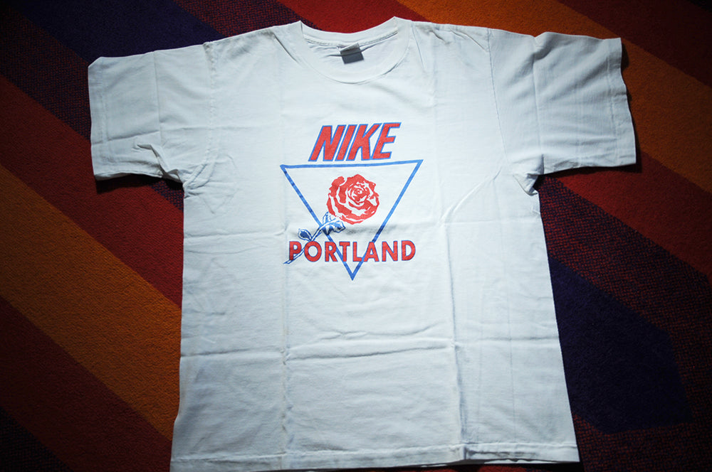 Vintage 90s Nike Just Do It Portland Marathon Rose Festival Single Stitch Shirt Medium