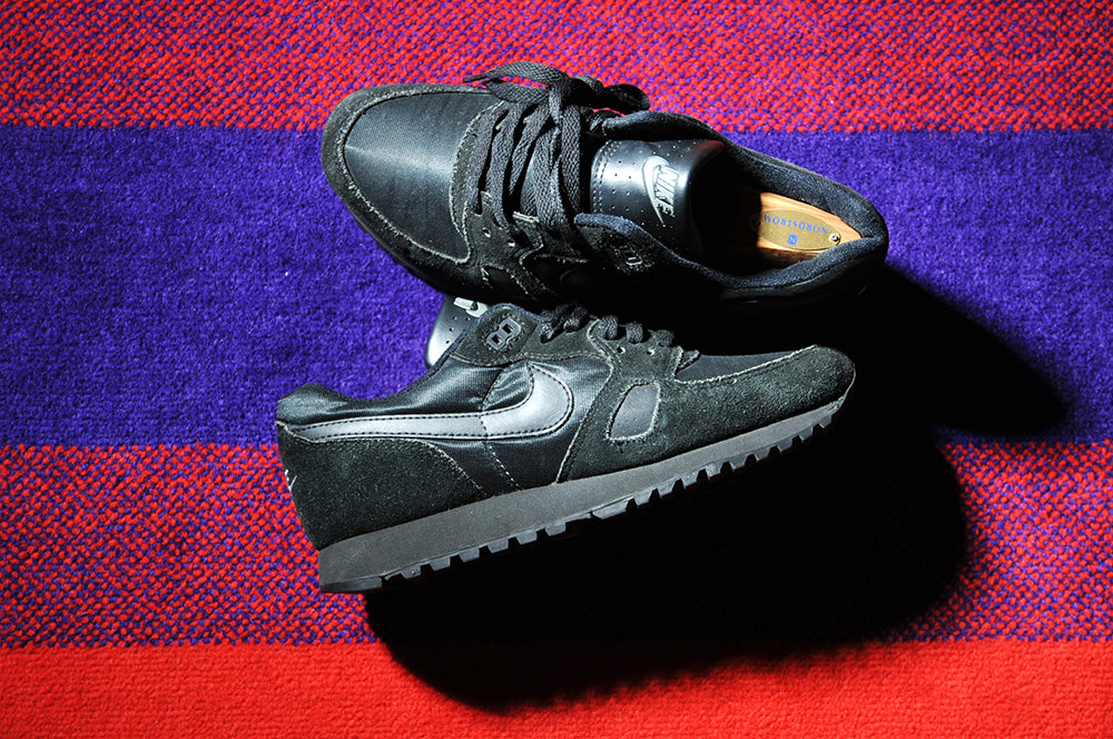 Vintage 80s Nike Waffle Trainer Pure Black sz8.5