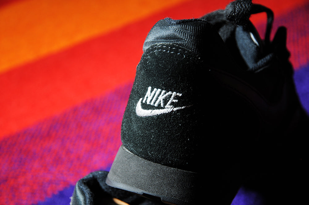 Vintage 80s Nike Waffle Trainer Pure Black sz8.5