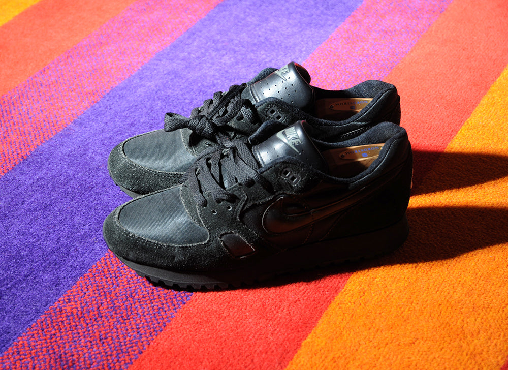 Vintage 80s Nike Waffle Trainer Pure Black sz8.5