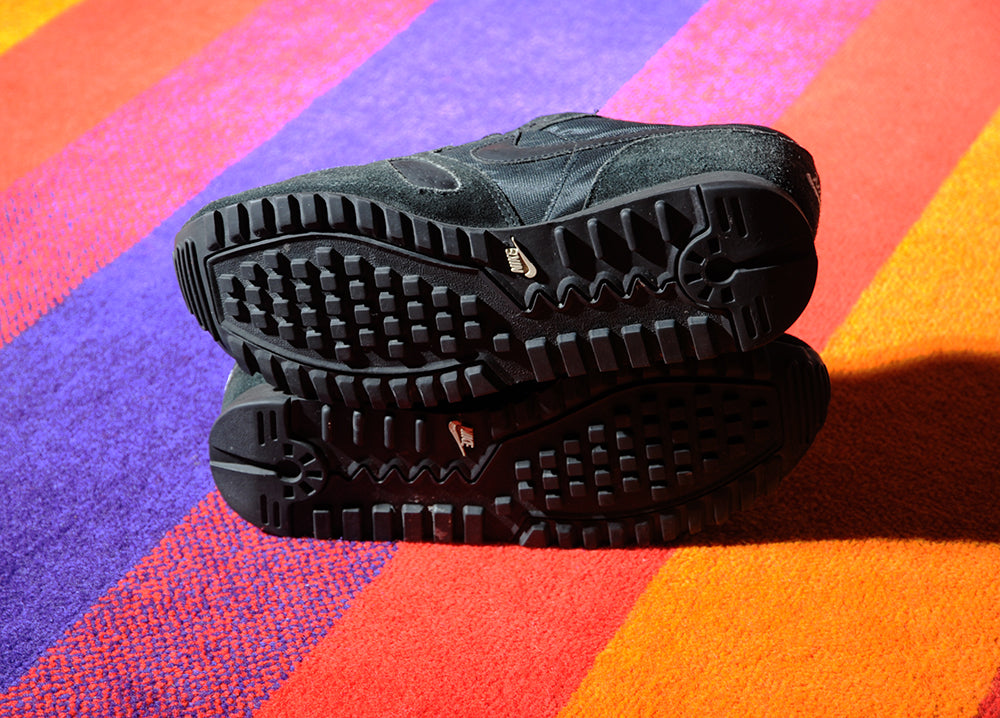 Vintage 80s Nike Waffle Trainer Pure Black sz8.5