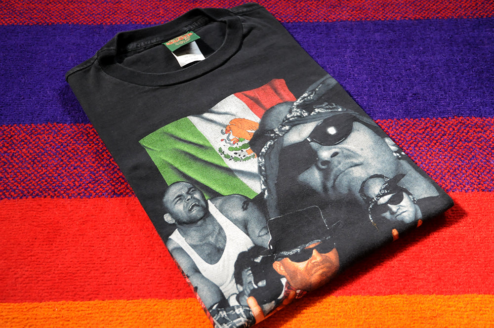 Vintage 90s WCW Wrestling Konnan Wolf Pack LWO Arriba La Raza Shirt XL