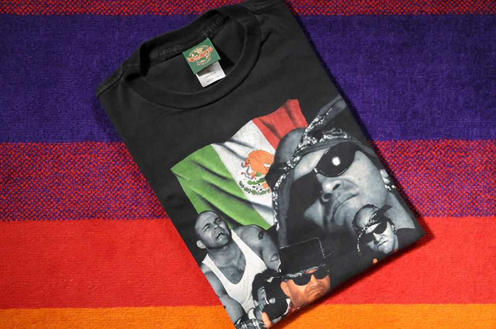 Vintage 90s WCW Wrestling Konnan Wolf Pack LWO Arriba La Raza Shirt XL