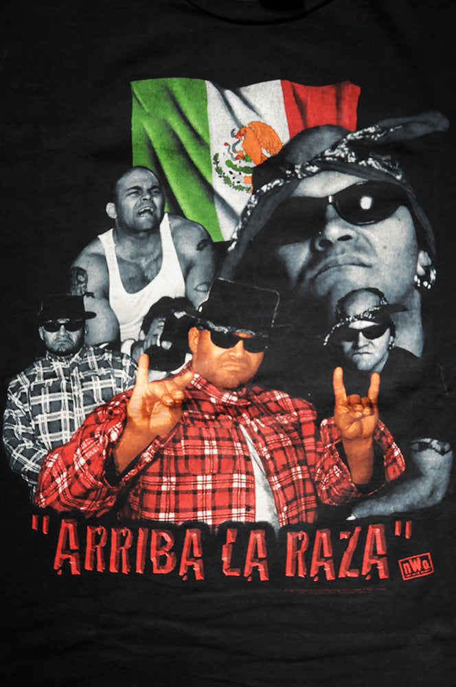 Vintage 90s WCW Wrestling Konnan Wolf Pack LWO Arriba La Raza Shirt XL