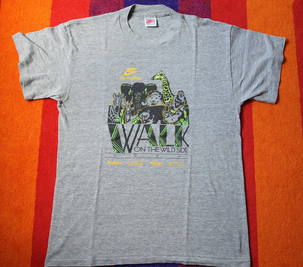 Vintage 90s Nike Portland Oregon Zoo Walk On The Wild Side Event Rayon Single Stitch Tshirt XL